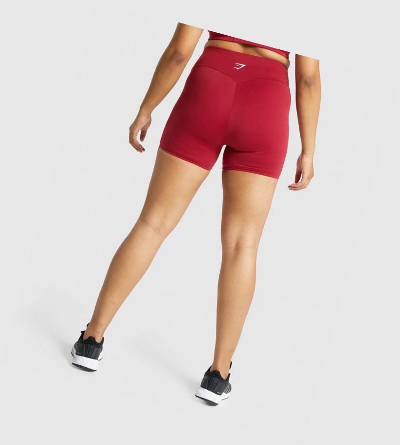 Gymshark Trenings Shorts Dame Burgunder | CWBFUT756