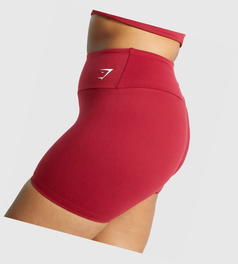 Gymshark Trenings Shorts Dame Burgunder | CWBFUT756