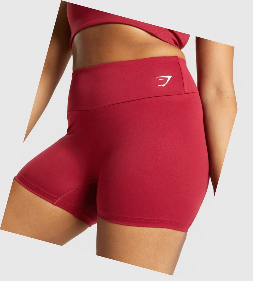 Gymshark Trenings Shorts Dame Burgunder | CWBFUT756