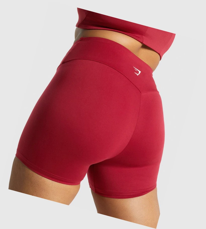 Gymshark Trenings Shorts Dame Burgunder | CWBFUT756