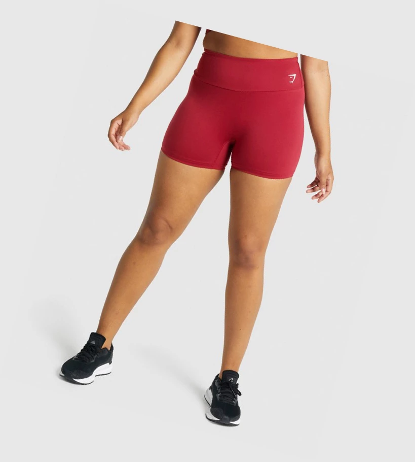 Gymshark Trenings Shorts Dame Burgunder | CWBFUT756