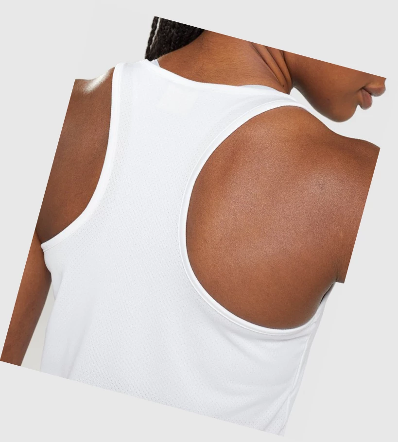 Gymshark Trenings Singlet Dame Hvite | NYDECL691