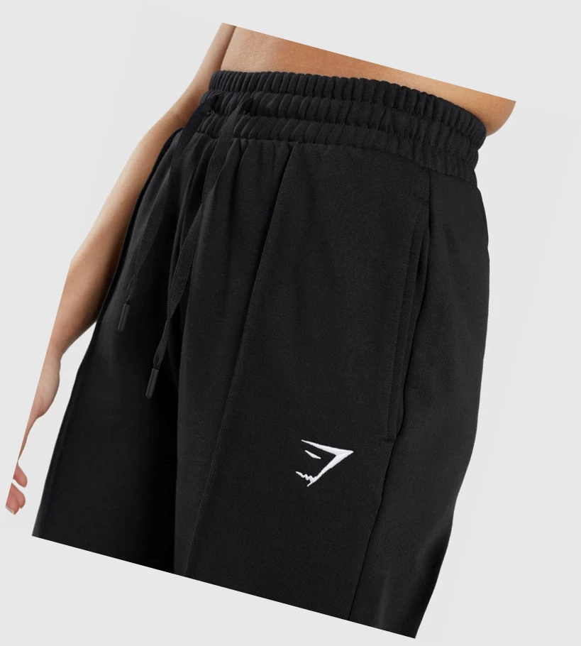 Gymshark Trenings Straight Leg Joggebukser Dame Svarte | CEKFLZ049