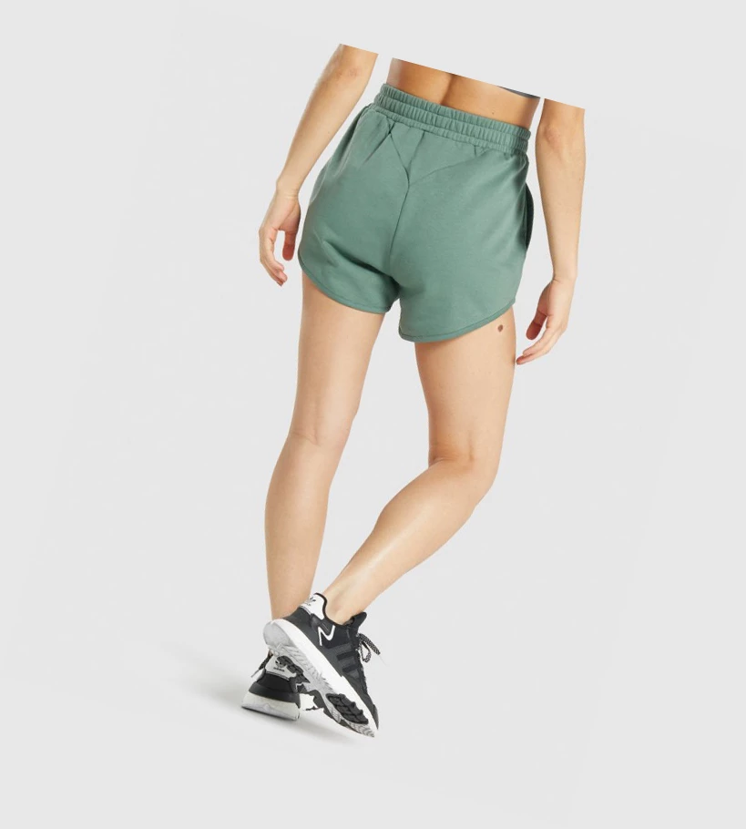 Gymshark Trenings Sweat Shorts Dame Grønn | LCIDUJ254