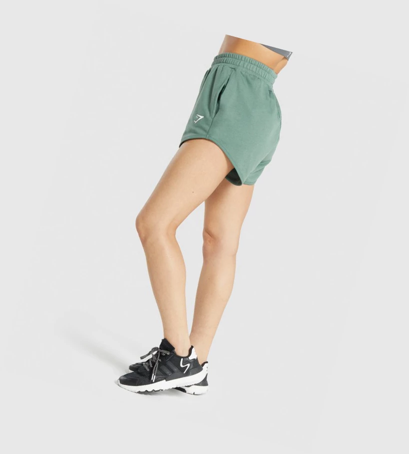 Gymshark Trenings Sweat Shorts Dame Grønn | LCIDUJ254