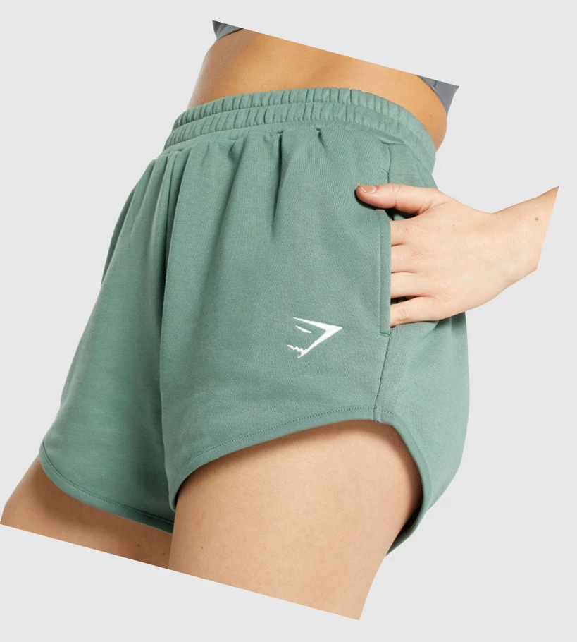 Gymshark Trenings Sweat Shorts Dame Grønn | LCIDUJ254