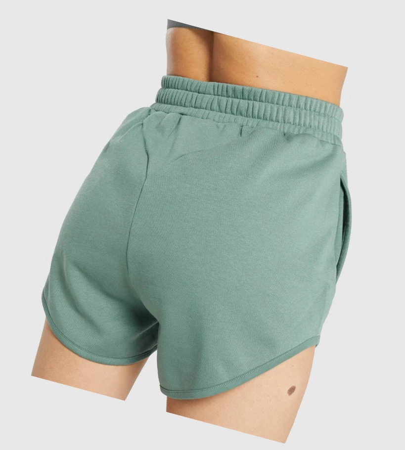 Gymshark Trenings Sweat Shorts Dame Grønn | LCIDUJ254