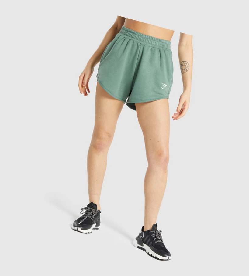 Gymshark Trenings Sweat Shorts Dame Grønn | LCIDUJ254