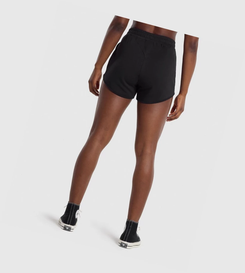 Gymshark Trenings Sweat Shorts Dame Svarte | PHXGRE054