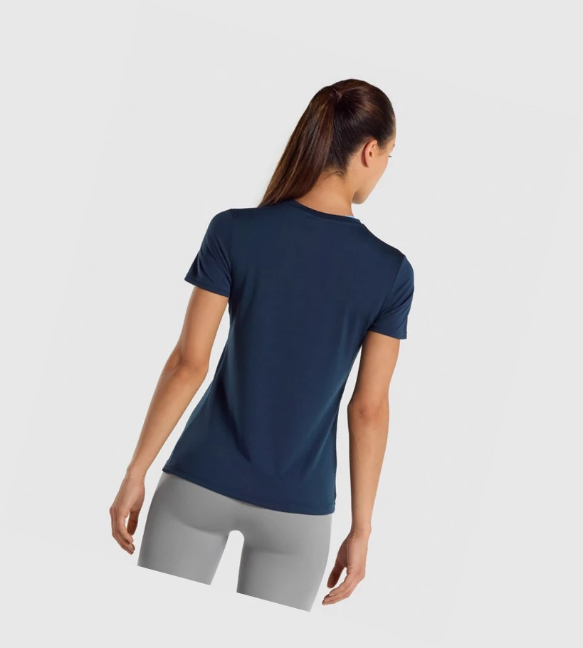 Gymshark Trenings T-skjorte Dame Marineblå | NWLOHA197