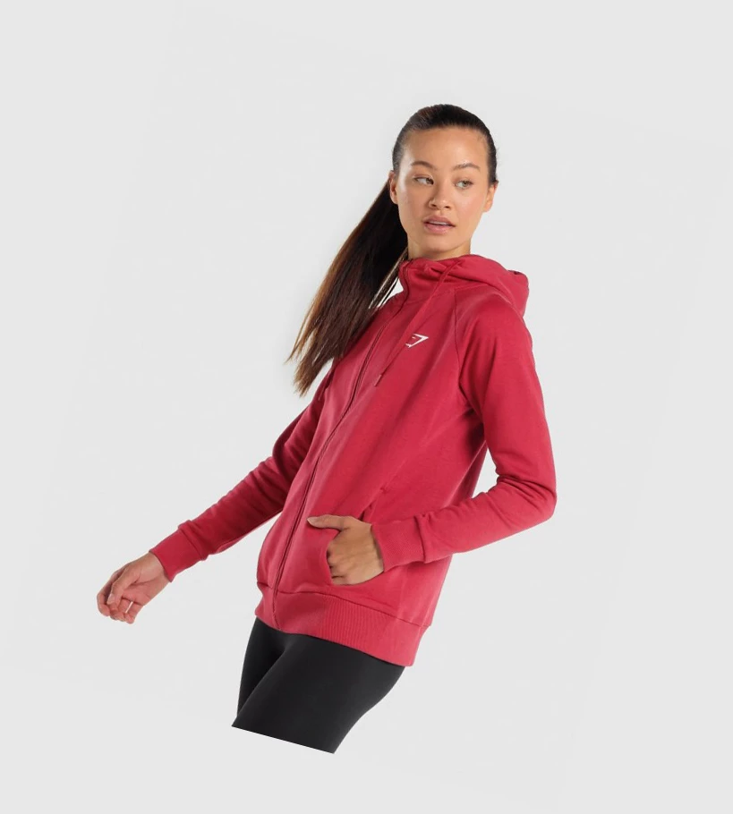 Gymshark Trenings Zip Up Klær Dame Burgunder | FWCXDJ745