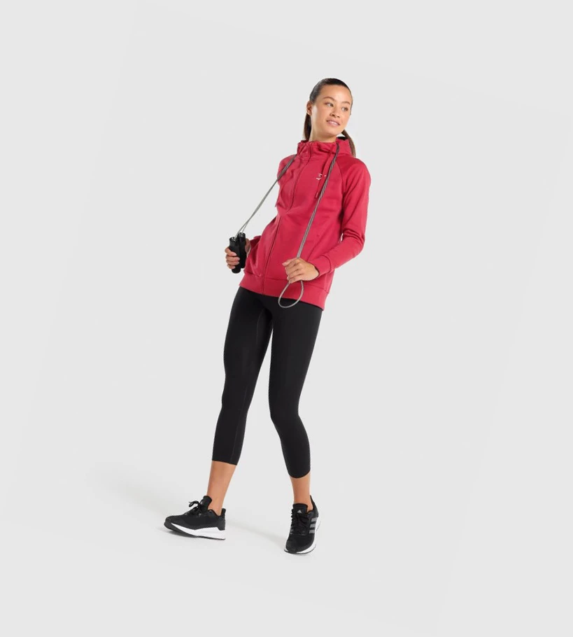 Gymshark Trenings Zip Up Klær Dame Burgunder | FWCXDJ745