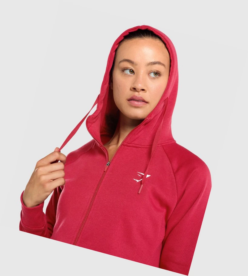 Gymshark Trenings Zip Up Klær Dame Burgunder | FWCXDJ745