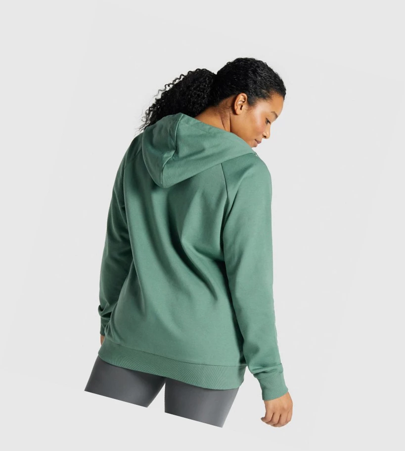 Gymshark Trenings Zip Up Klær Dame Grønn | CDRYOU602