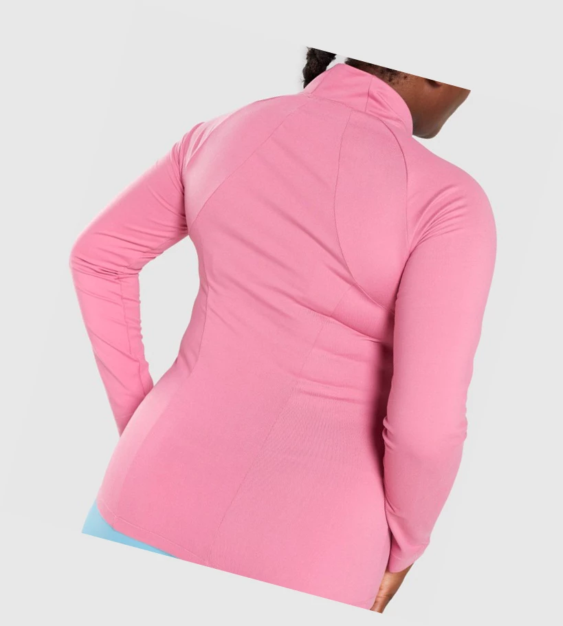 Gymshark Trenings Zip Up Klær Dame Rosa | DHKOMP968