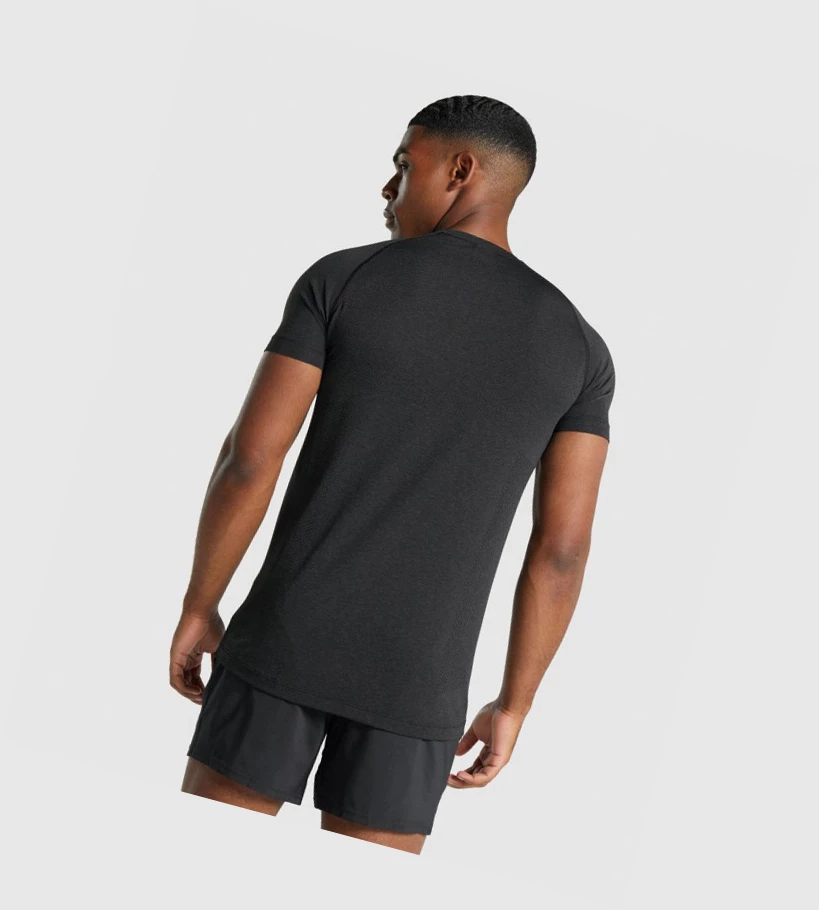 Gymshark Vital Light Seamless T-skjorte Herre Svarte | CWDVUP254