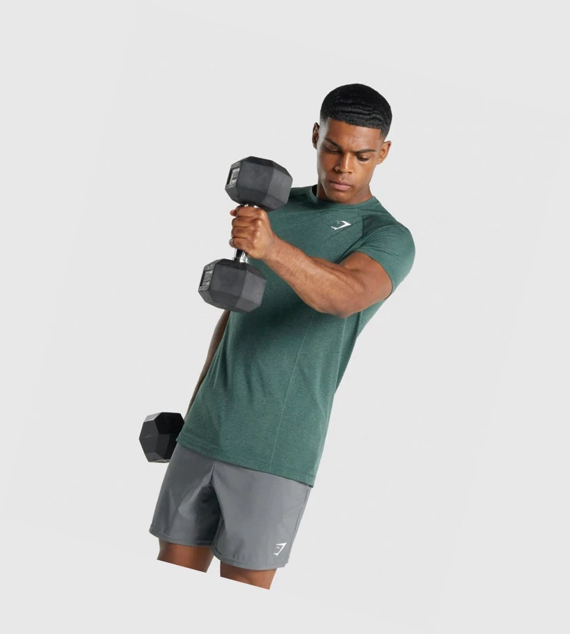 Gymshark Vital Light Seamless T-skjorte Herre Mørke Grønn | IXDYLU408