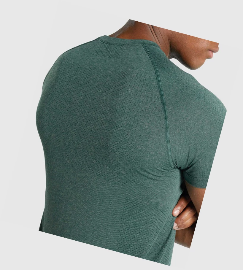 Gymshark Vital Light Seamless T-skjorte Herre Mørke Grønn | IXDYLU408