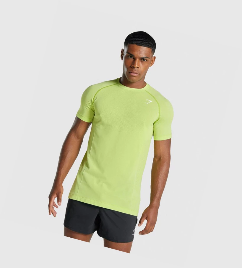 Gymshark Vital Light Seamless T-skjorte Herre Gul | NKGSPC905