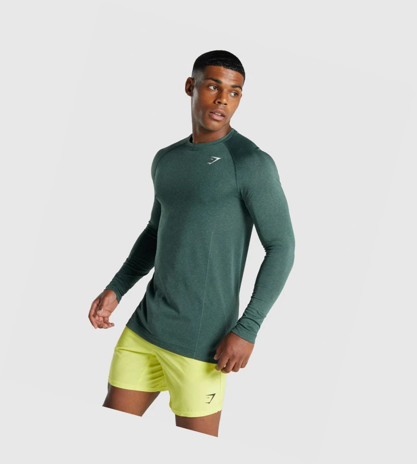 Gymshark Vital Light Seamless T-skjorte Herre Mørke Grønn | PUXKYG102