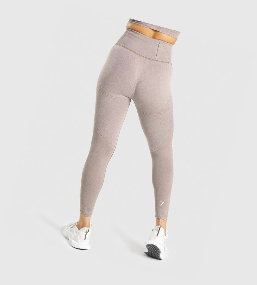 Gymshark Vital Rise Seamless High Waisted Leggings Dame Grå Brune | ABQOEM293