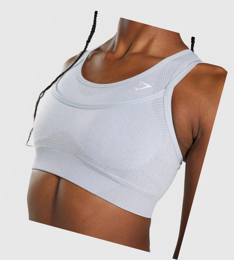 Gymshark Vital Rise Seamless Sports Bh Dame Lyse Grå | MQHZWU285