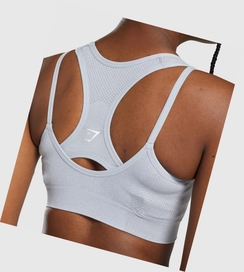 Gymshark Vital Rise Seamless Sports Bh Dame Lyse Grå | MQHZWU285