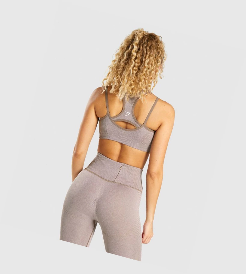 Gymshark Vital Rise Seamless Sports Bh Dame Grå Brune | OEFHBW940