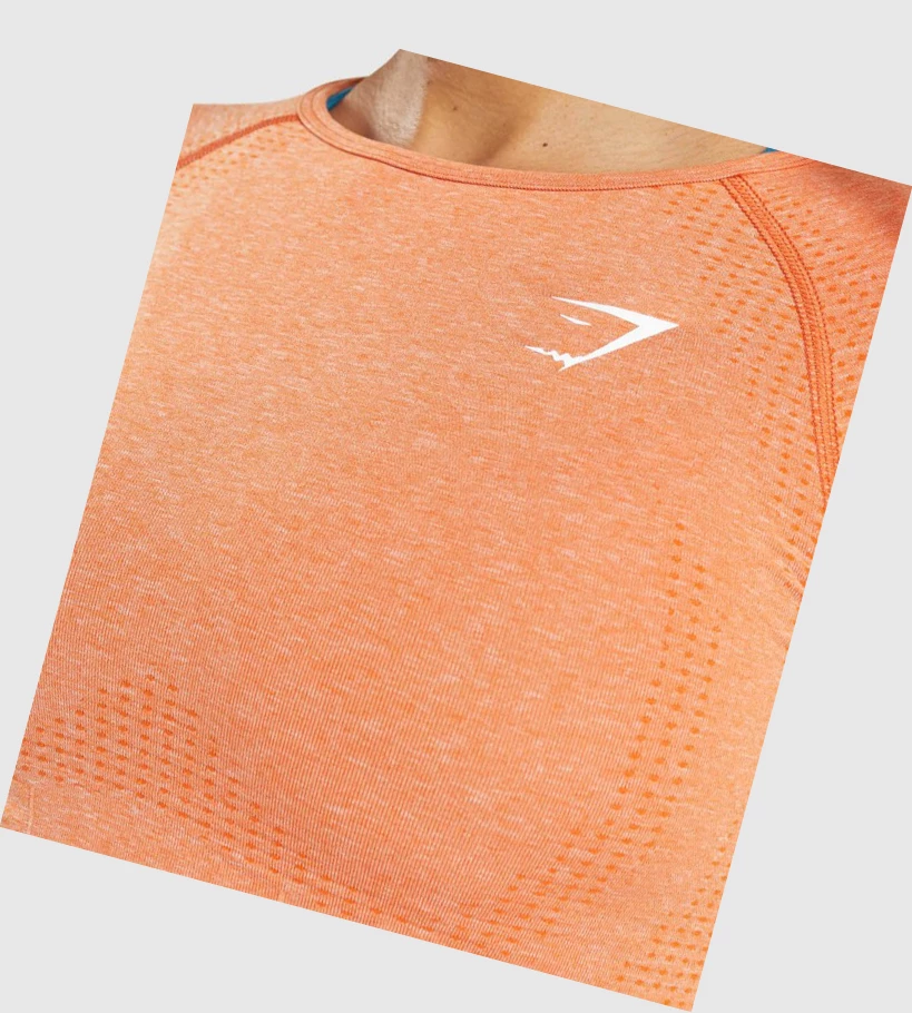 Gymshark Vital Seamless 2.0 Crop Top Gensere Dame Aprikos Oransje | LGRKAT574