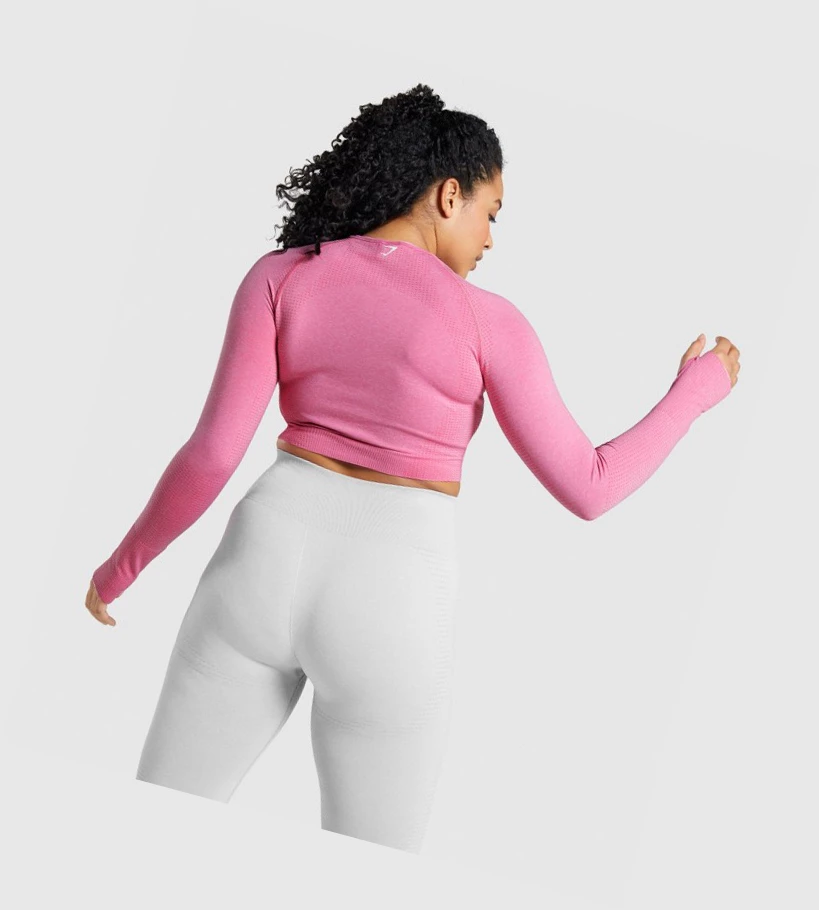 Gymshark Vital Seamless 2.0 Crop Top Gensere Dame Rosa | PBFOHR507