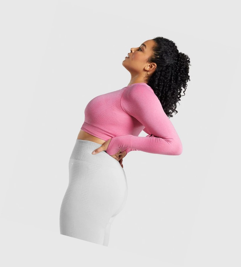 Gymshark Vital Seamless 2.0 Crop Top Gensere Dame Rosa | PBFOHR507