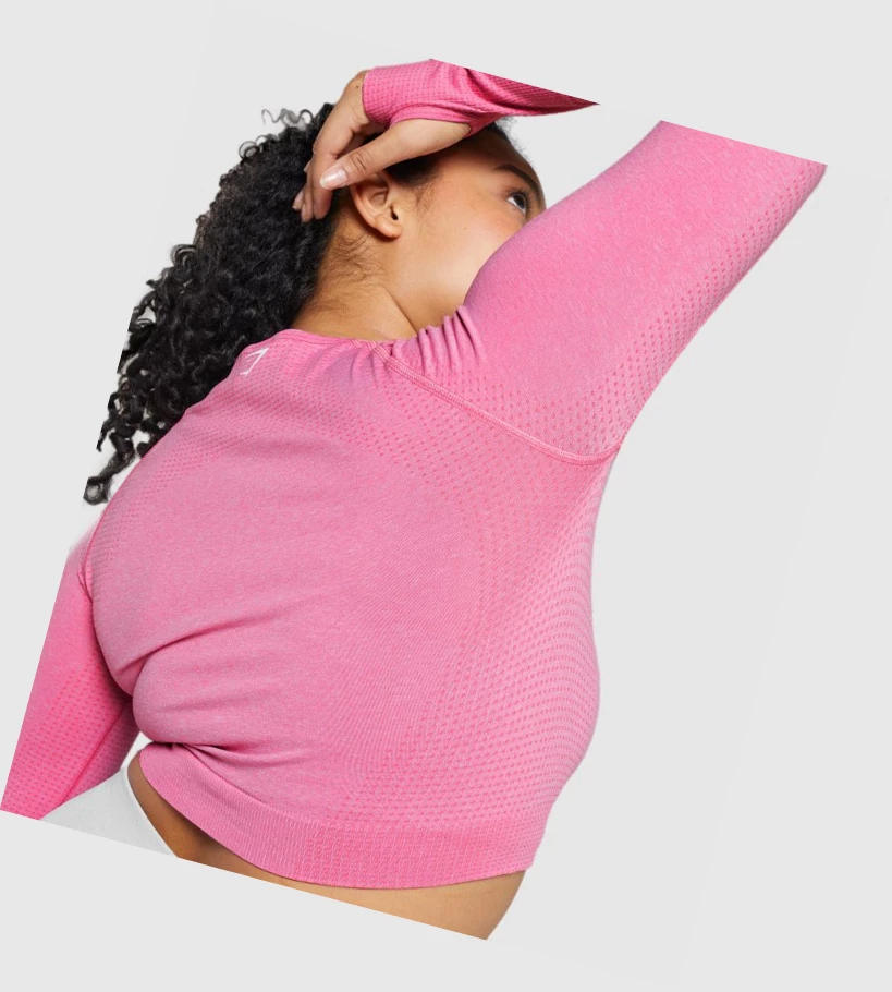 Gymshark Vital Seamless 2.0 Crop Top Gensere Dame Rosa | PBFOHR507