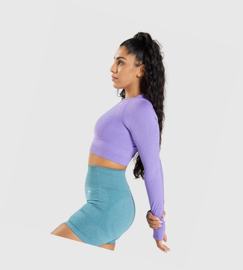 Gymshark Vital Seamless 2.0 Crop Top Gensere Dame Lyse Lilla | WBPYUH760