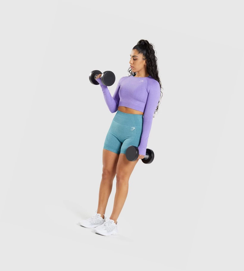 Gymshark Vital Seamless 2.0 Crop Top Gensere Dame Lyse Lilla | WBPYUH760