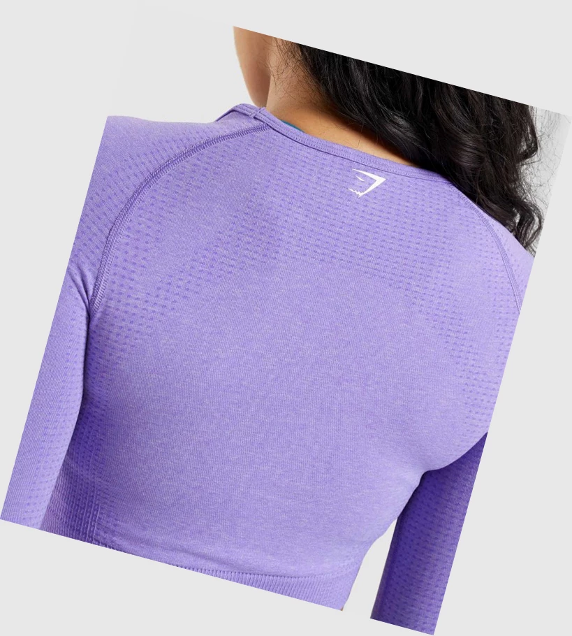 Gymshark Vital Seamless 2.0 Crop Top Gensere Dame Lyse Lilla | WBPYUH760