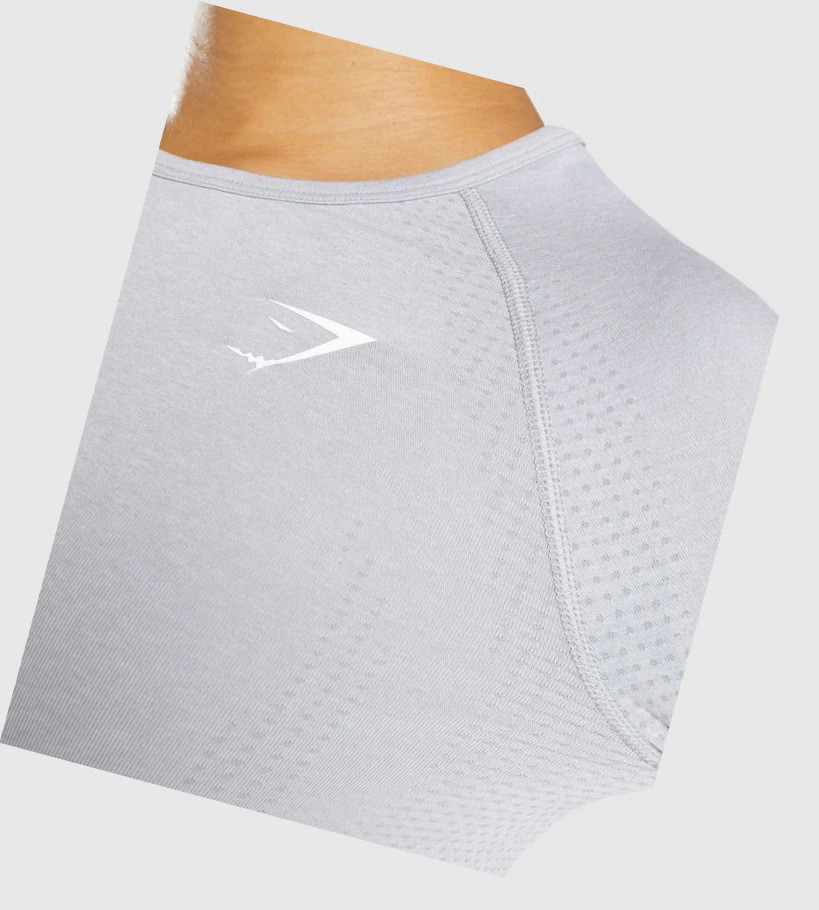 Gymshark Vital Seamless 2.0 Crop Top Gensere Dame Lyse Grå | WIMBAX531