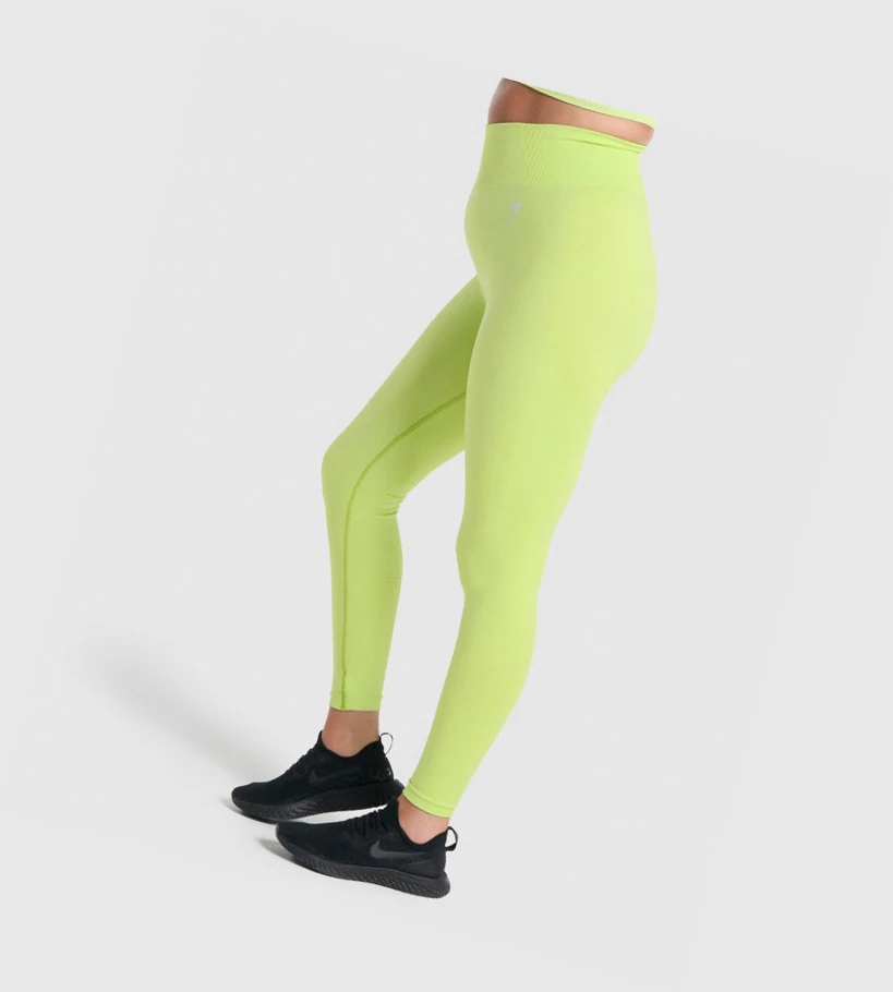 Gymshark Vital Seamless 2.0 High Waisted Leggings Dame Gul | ERXKOM432