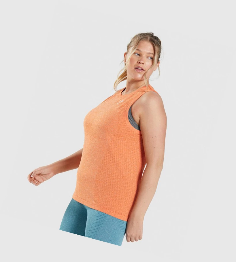 Gymshark Vital Seamless 2.0 Light Singlet Dame Aprikos Oransje | ZCJTIY480