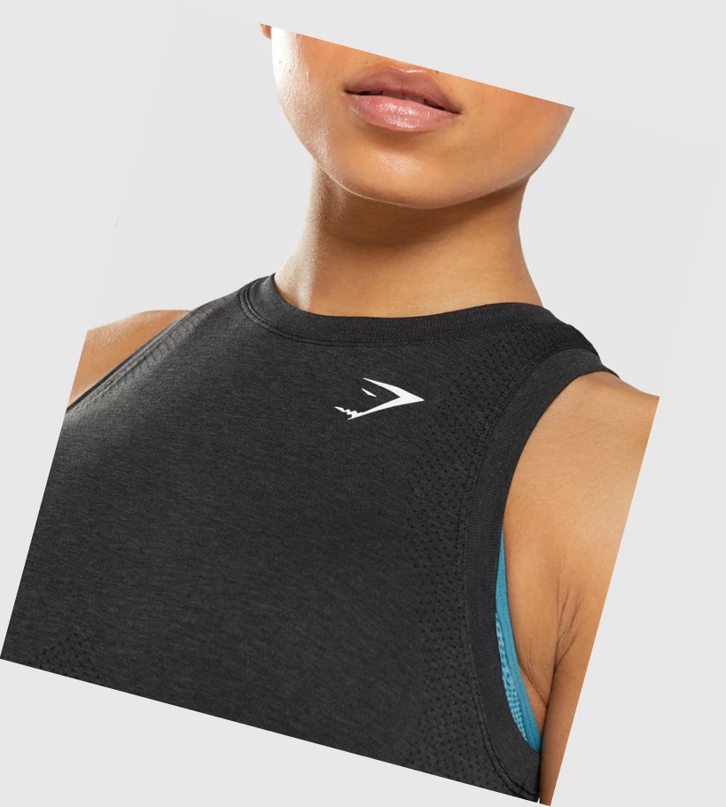 Gymshark Vital Seamless 2.0 Light Singlet Dame Svarte | ZSVDWC289