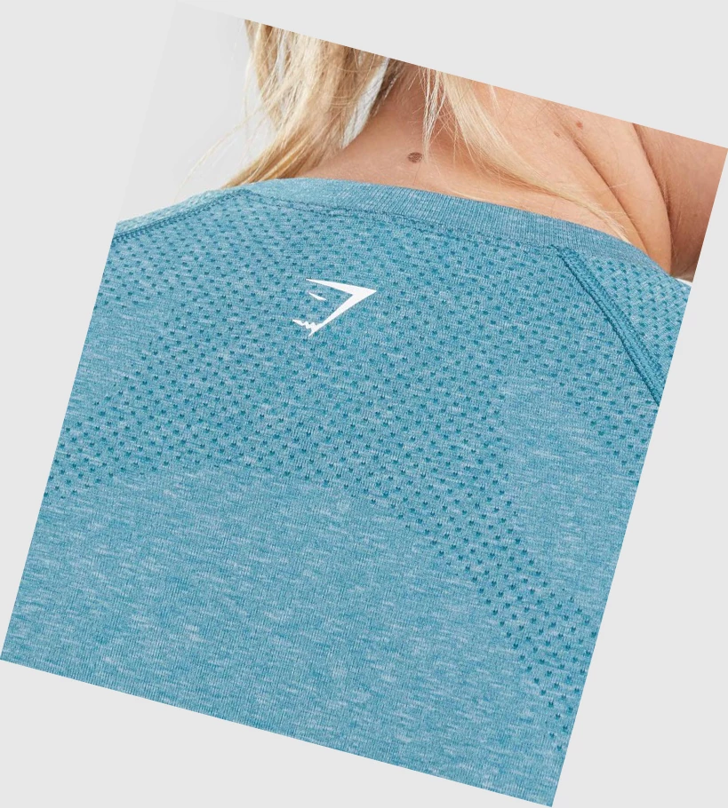 Gymshark Vital Seamless 2.0 Light T-skjorte Dame Turkis | BPHYTS529