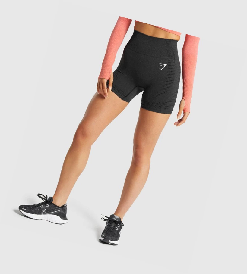 Gymshark Vital Seamless 2.0 Shorts Dame Svarte | BSNAPG032