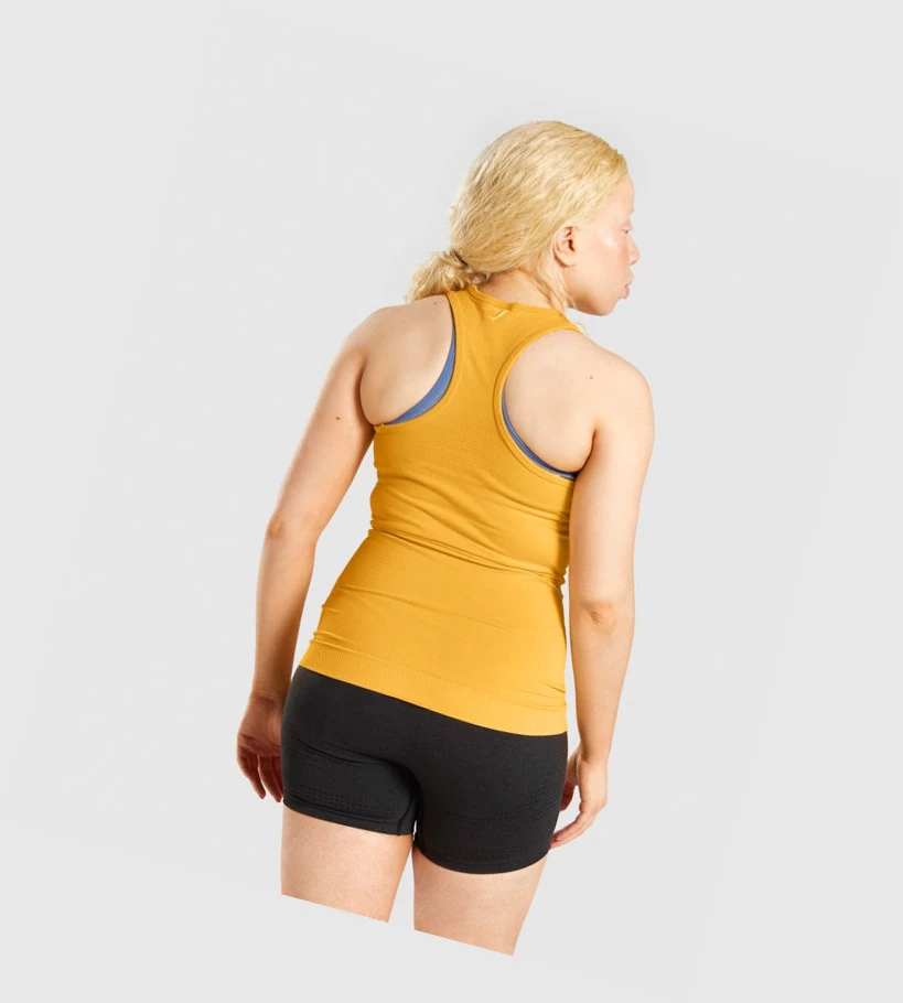 Gymshark Vital Seamless 2.0 Singlet Dame Gul | JNMRFL529