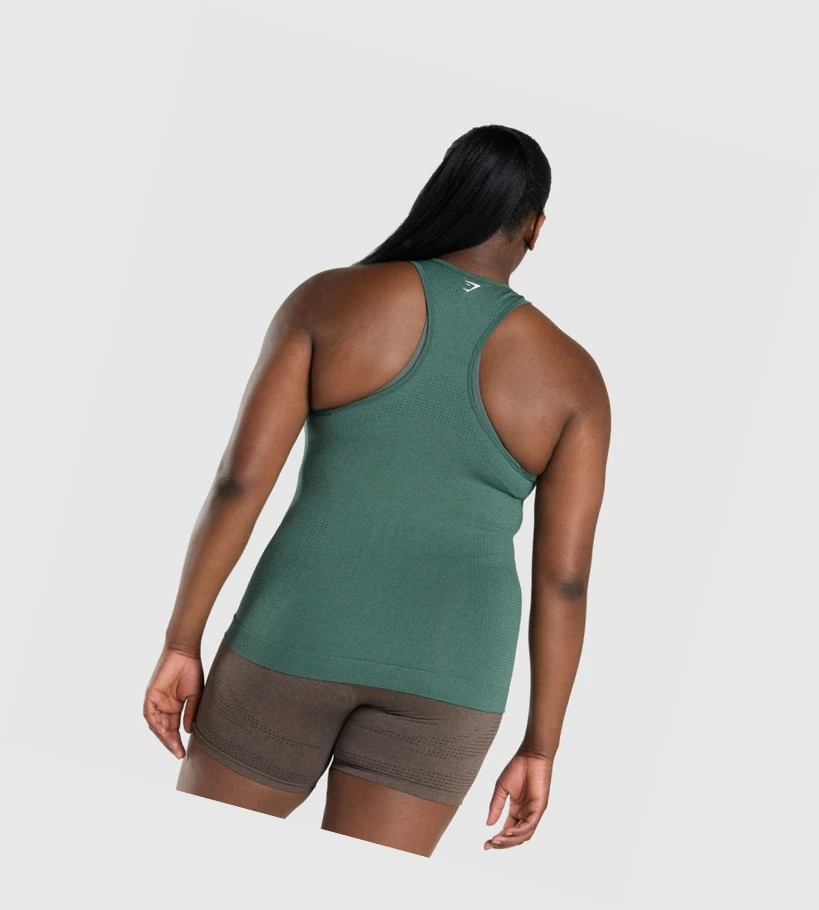 Gymshark Vital Seamless 2.0 Singlet Dame Mørke Grønn | ONYMIT052