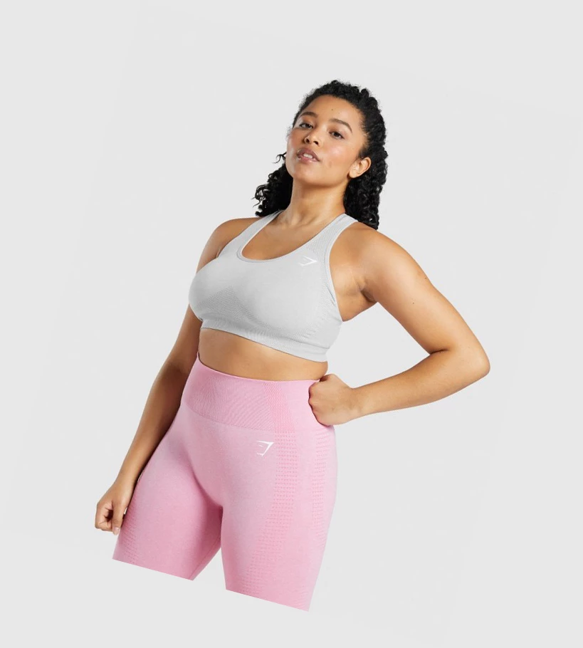 Gymshark Vital Seamless 2.0 Sports Bh Dame Lyse Grå | KFTZQY620