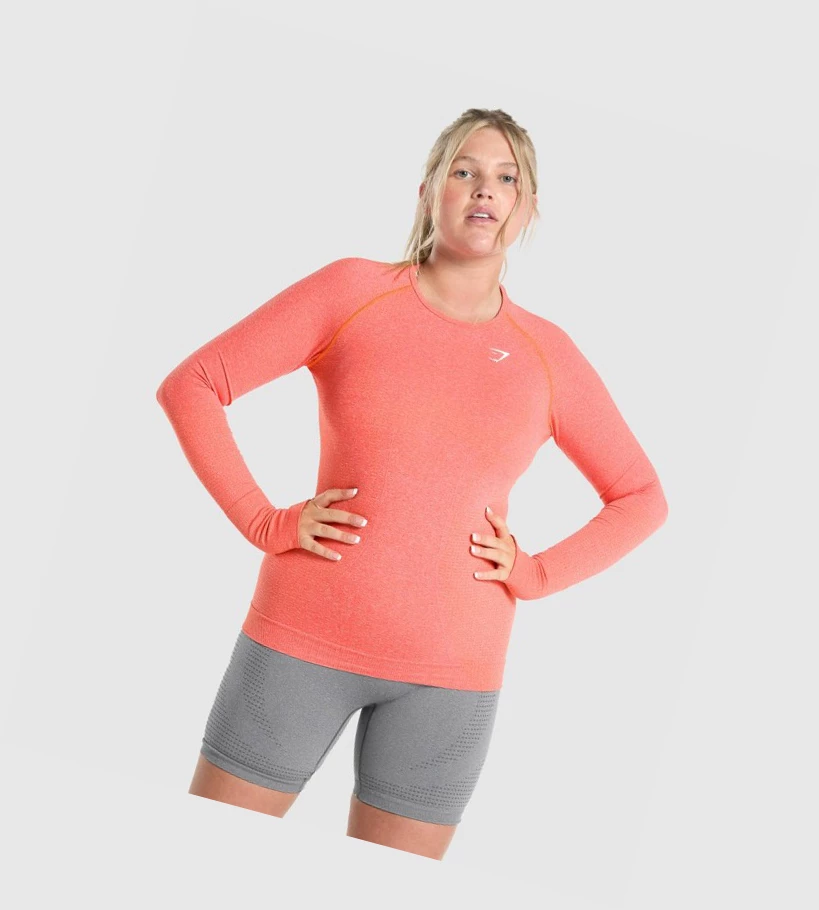 Gymshark Vital Seamless 2.0 Top T-skjorte Dame Oransje | LPBVGQ985