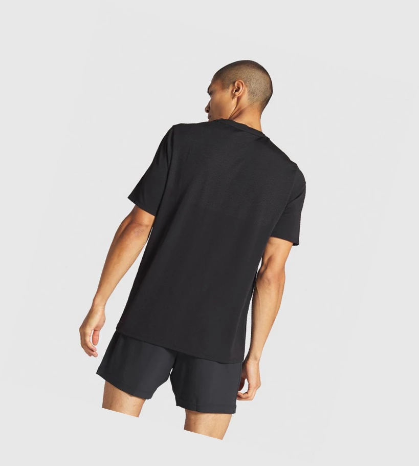 Gymshark Vital T-skjorte Herre Svarte | LZJCQG876