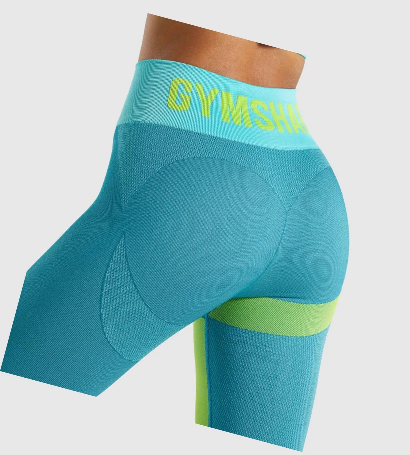 Gymshark WTFlex Seamless High Waisted Leggings Dame Blå | HZJVSR275