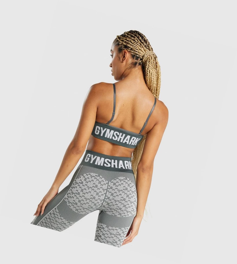 Gymshark WTFlex Seamless Strappy Sports Bh Dame Grå | QBKNWD681