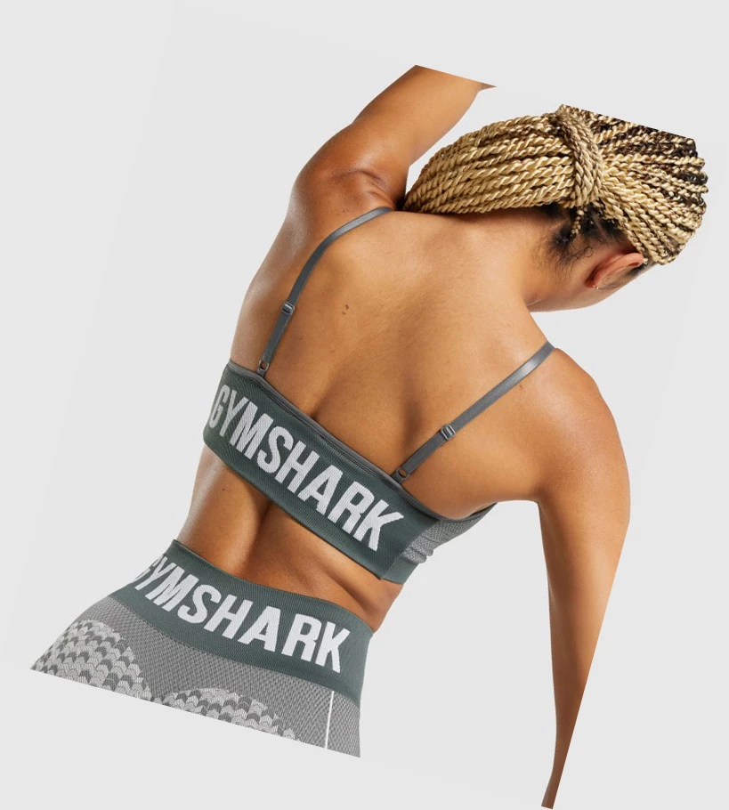 Gymshark WTFlex Seamless Strappy Sports Bh Dame Grå | QBKNWD681