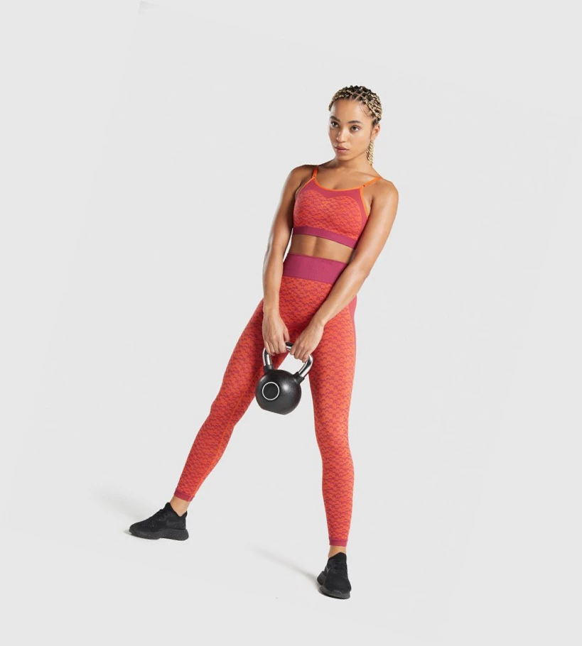 Gymshark WTFlex Seamless Strappy Sports Bh Dame Rosa | TUVPKM837